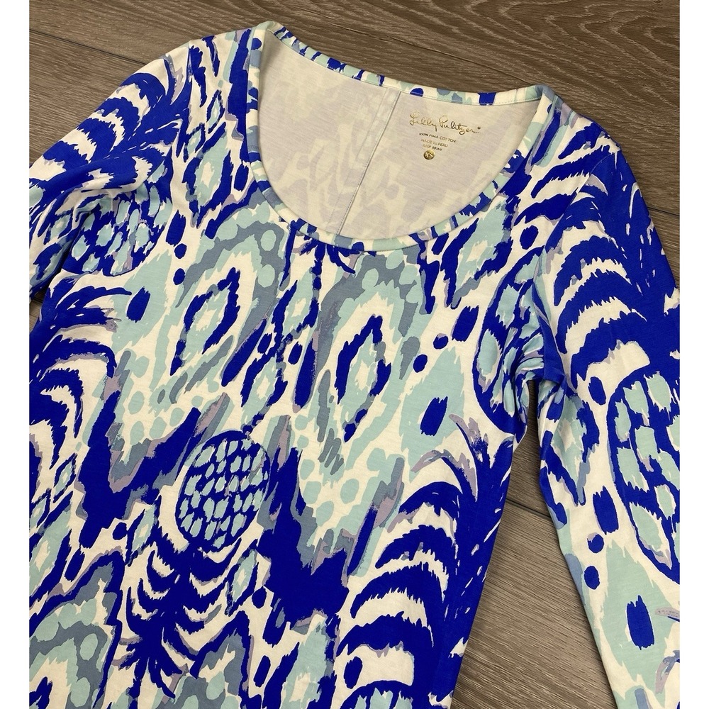 Lilly Pulitzer Women's Beacon Tropi Call Me Print Dress Blue‎ Size XS